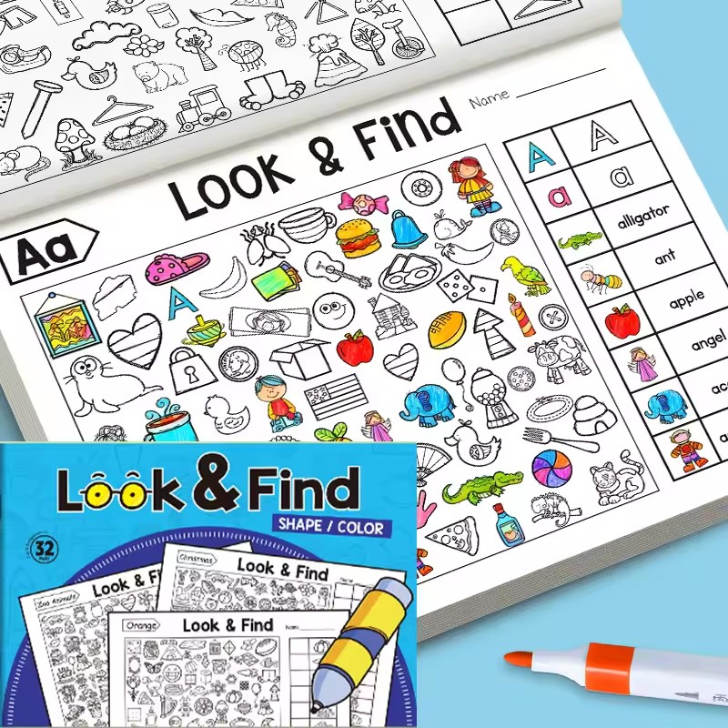 Kids Education In Us - Libro para colorear Look And Find